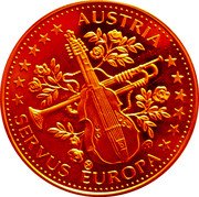 Austria 1 ECU Franz Liszt 1995 ND (no date) AUSTRIA CHI SERVUS EUROPA coin reverse Austria 1 ECU Franz Liszt 1995 ND (no date) AUSTRIA CHI SERVUS EUROPA coin reverse