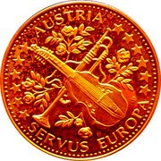 Austria 1 ECU Franz Schubert 1995 ND (no date) AUSTRIA CHI SERVUS EUROPA coin reverse Austria 1 ECU Franz Schubert 1995 ND (no date) AUSTRIA CHI SERVUS EUROPA coin reverse
