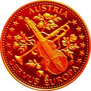 Austria 1 ECU Hugo von Hofmannsthal 1995 ND AUSTRIA CHI SERVUS EUROPA coin reverse Austria 1 ECU Hugo von Hofmannsthal 1995 ND AUSTRIA CHI SERVUS EUROPA coin reverse