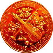 Austria 1 ECU Johannes Brahms 1995 ND (no date) AUSTRIA CHI SERVUS EUROPA coin reverse Austria 1 ECU Johannes Brahms 1995 ND (no date) AUSTRIA CHI SERVUS EUROPA coin reverse