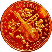 Austria 1 ECU Joseph Lanner 1995 ND (no date) AUSTRIA CHI SERVUS EUROPA coin reverse Austria 1 ECU Joseph Lanner 1995 ND (no date) AUSTRIA CHI SERVUS EUROPA coin reverse