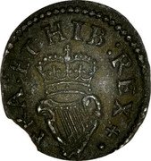 Ireland 1 Farthing James I Lennox Issue ND (1624-1625)  LENNOX issue: IACO starts at 7 o'clock FRA ET HIB REX coin reverse Ireland 1 Farthing James I Lennox Issue ND (1624-1625)  LENNOX issue: IACO starts at 7 o'clock FRA ET HIB REX coin reverse
