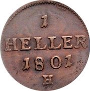 Austria 1 Heller (Further Austria) KM# 21 1 HELLER 18 01 H coin reverse Austria 1 Heller (Further Austria) KM# 21 1 HELLER 18 01 H coin reverse