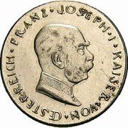 Austria 1 Krone Franz Joseph I Probe 1914  FRANZ JOSEPH I KAISER VON OESTERREICH coin obverse Austria 1 Krone Franz Joseph I Probe 1914  FRANZ JOSEPH I KAISER VON OESTERREICH coin obverse