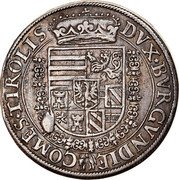 Austria 1 Thaler (Ferdinand I) DVX BVRG VNDIE COMES TIROLIS coin reverse Austria 1 Thaler (Ferdinand I) DVX BVRG VNDIE COMES TIROLIS coin reverse
