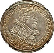 Austria 1 Thaler (Ferdinand II of Tyrol) KM# A270 FERDINANDVS II D G ROM IMP SEM AVG GER HUN BO REX 1623 coin obverse