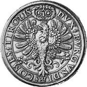 Austria 2 Thaler Ferdinand II posthumous Hall ND (1601-1604)  DVX BVRGVNDIÆ COMES TIROLIS coin reverse Austria 2 Thaler Ferdinand II posthumous Hall ND (1601-1604)  DVX BVRGVNDIÆ COMES TIROLIS coin reverse