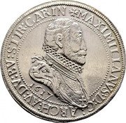 Austria 1 Thaler (Maximilian III) KM# 279.3 MAXIMILIANVS D G ARCH AV DV BV STIR CARIN 1617 coin obverse Austria 1 Thaler (Maximilian III) KM# 279.3 MAXIMILIANVS D G ARCH AV DV BV STIR CARIN 1617 coin obverse