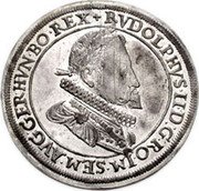 Austria 1 Thaler (Rudolf II) KM# 246.1 RVDOLPHVS II D G RO IM SEM AVG GER HVN BO REX OU RO IMP coin obverse Austria 1 Thaler (Rudolf II) KM# 246.1 RVDOLPHVS II D G RO IM SEM AVG GER HVN BO REX OU RO IMP coin obverse