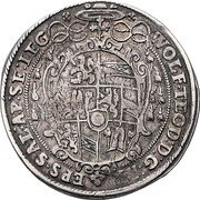 Austria 1 Thaler (Wolf Dietrich) WOLF TEOD D G AR EPS SAL AP SE LE coin obverse Austria 1 Thaler (Wolf Dietrich) WOLF TEOD D G AR EPS SAL AP SE LE coin obverse
