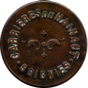 Belgium 10 Centimes Centime ND CARRIERES DU HAINAUT SOIGNIES coin reverse Belgium 10 Centimes Centime ND CARRIERES DU HAINAUT SOIGNIES coin reverse