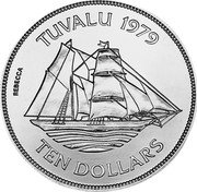 Tuvalu Ten Dollars Anniversary of Independence 1979 KM# 10 TUVALU 1979 REBECCA TEN DOLLARS coin reverse Tuvalu Ten Dollars Anniversary of Independence 1979 KM# 10 TUVALU 1979 REBECCA TEN DOLLARS coin reverse