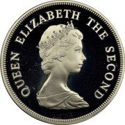 Tuvalu Ten Dollars Royal Visit Elizabeth II 1982 Proof KM# 15a QUEEN ELIZABETH THE SECOND coin obverse Tuvalu Ten Dollars Royal Visit Elizabeth II 1982 Proof KM# 15a QUEEN ELIZABETH THE SECOND coin obverse