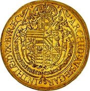 Austria 10 Ducat (Ferdinand II St Veit) ARCHID AVS E CARINTHIÆ DVX BVR EC coin reverse Austria 10 Ducat (Ferdinand II St Veit) ARCHID AVS E CARINTHIÆ DVX BVR EC coin reverse