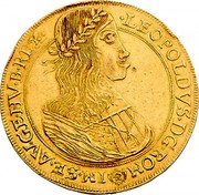 Austria 10 Ducat (Leopold I Vienna) LEOPOLDVS D G ROM IM SE AV GE HV B REX coin obverse Austria 10 Ducat (Leopold I Vienna) LEOPOLDVS D G ROM IM SE AV GE HV B REX coin obverse