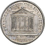 Austria 10 Kreuzer (Hieronymus von Colloredo 12th Jubileum) KM# Pn13 PRINCEPS POPULUSQ IUVAVIENS DOM SEC IUB XII CIƆIƆCCLXXXII M coin reverse