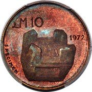 Malta 10 Pounds Kenur - Specimen 1972  £M 10 1972 SPECIMEN coin reverse
