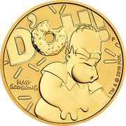Tuvalu 100 Dollars Homer Simpson Doh 2020 P BU DOH P MATT GROENING TM & © 2019 FOX. coin reverse Tuvalu 100 Dollars Homer Simpson Doh 2020 P BU DOH P MATT GROENING TM & © 2019 FOX. coin reverse
