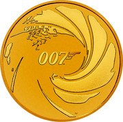 Tuvalu 100 Dollars (James Bond The Iconic Gun Logo) 007 TM coin reverse Tuvalu 100 Dollars (James Bond The Iconic Gun Logo) 007 TM coin reverse
