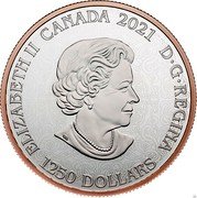 Canada 1500 Dollars (Splendour) ELIZABETH II CANADA 2021 D∙G∙REGINA 1250 DOLLARS coin obverse Canada 1500 Dollars (Splendour) ELIZABETH II CANADA 2021 D∙G∙REGINA 1250 DOLLARS coin obverse