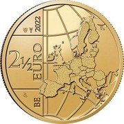 Belgium 2-1/2 Euro The twentieth anniversary of the Euro 2022  BU 2022 2½ EURO BE LL coin obverse