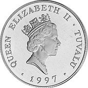 Tuvalu Two Dollars Queen Mother Doctor of Music Degree 1997 Proof KM# 48 QUEEN ELIZABETH II TUVALU RDM 1997 coin obverse Tuvalu Two Dollars Queen Mother Doctor of Music Degree 1997 Proof KM# 48 QUEEN ELIZABETH II TUVALU RDM 1997 coin obverse