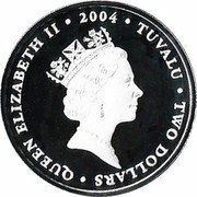 Tuvalu Two Dollars Harry Potter 2004 Proof KM# 175 QUEEN ELIZABETH II 2004 TUVALU TWO DOLLARS RDM coin obverse Tuvalu Two Dollars Harry Potter 2004 Proof KM# 175 QUEEN ELIZABETH II 2004 TUVALU TWO DOLLARS RDM coin obverse