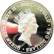 Tuvalu Two Dollars Lunar Year of the Pig 2007 Proof KM# 236 QUEEN ELIZABETH II 2007 TWO DOLLARS RDM coin obverse Tuvalu Two Dollars Lunar Year of the Pig 2007 Proof KM# 236 QUEEN ELIZABETH II 2007 TWO DOLLARS RDM coin obverse