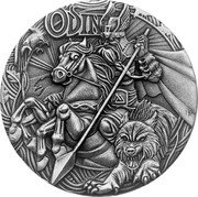 Tuvalu 2 Dollars Norse Gods Odin 2016 Proof KM# 281 ODIN P coin reverse Tuvalu 2 Dollars Norse Gods Odin 2016 Proof KM# 281 ODIN P coin reverse