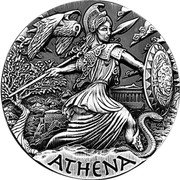 Tuvalu 2 Dollars (Athena) KM# 365 ATHENA P coin reverse