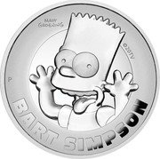 Tuvalu 2 Dollars Bart Simpson 2022 P Proof MATT GROENING ©20TV P BART SIMPSON coin reverse Tuvalu 2 Dollars Bart Simpson 2022 P Proof MATT GROENING ©20TV P BART SIMPSON coin reverse
