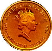 Tuvalu 2 Dollars (Ebisu) QUEEN ELIZABETH II RDM 1/25 OZ 9999 GOLD TUVALU 2010 coin obverse Tuvalu 2 Dollars (Ebisu) QUEEN ELIZABETH II RDM 1/25 OZ 9999 GOLD TUVALU 2010 coin obverse