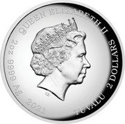 Tuvalu 2 Dollars Homer Simpson 2021 P Proof QUEEN ELIZABETH II IRB 2 OZ 9999 AG 2021 TUVALU 2 DOLLARS coin obverse Tuvalu 2 Dollars Homer Simpson 2021 P Proof QUEEN ELIZABETH II IRB 2 OZ 9999 AG 2021 TUVALU 2 DOLLARS coin obverse