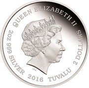 Tuvalu 2 Dollars Original Enterprise Crew 2016 Proof KM# 280 QUEEN ELIZABETH II IRB 2 OZ 999 SILVER 2016 TUVALU 2 DOLLARS coin obverse