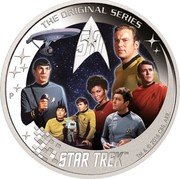 Tuvalu 2 Dollars Original Enterprise Crew 2016 Proof KM# 280 THE ORIGINAL SERIES P STAR TREK TM TM & © 2016 CBS ARR 50 coin reverse