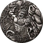 Tuvalu 2 Dollars Norse Gods Thor 2016 Proof KM# 282 P THOR coin reverse Tuvalu 2 Dollars Norse Gods Thor 2016 Proof KM# 282 P THOR coin reverse
