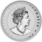Australia 2 Dollars Wedge-tailed Eagle piedfort 2022 P ∙ELIZABETH II AUSTRALIA∙ 2 DOLLARS coin obverse Australia 2 Dollars Wedge-tailed Eagle piedfort 2022 P ∙ELIZABETH II AUSTRALIA∙ 2 DOLLARS coin obverse
