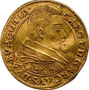 Austria 2 Ducat Karl the Posthumous 1614  CAROL D G ARC AVS DVX BVR CO TIR coin obverse Austria 2 Ducat Karl the Posthumous 1614  CAROL D G ARC AVS DVX BVR CO TIR coin obverse