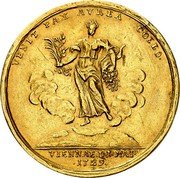 Austria 2 Ducat (Karl VI) VENIT PAX AVREA COELO VIENNAE D 1 MAI 1725 coin reverse