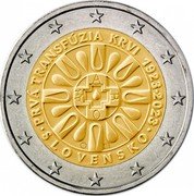 Slovakia 2 Euro (Euro coin) PRVÁ TRANSFÚZIA KRVI 1923•2023 AB A B O •SLOVENSKO• coin obverse Slovakia 2 Euro (Euro coin) PRVÁ TRANSFÚZIA KRVI 1923•2023 AB A B O •SLOVENSKO• coin obverse