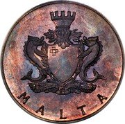 Malta 2 Pounds Fort St. Angelo - Specimen 1972  VIRTUTE ET CONSTANTIA MALTA coin obverse Malta 2 Pounds Fort St. Angelo - Specimen 1972  VIRTUTE ET CONSTANTIA MALTA coin obverse