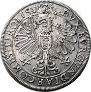 Austria 2 Thaler Ferdinand II of Tyrol posthumous ND (1601-1604)  DVX BVRGVNDIAE COMES TIROLIS coin reverse Austria 2 Thaler Ferdinand II of Tyrol posthumous ND (1601-1604)  DVX BVRGVNDIAE COMES TIROLIS coin reverse