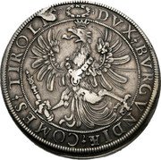 Austria 2 Thaler Ferdinand II of Tyrol posthumous - Hall ND (1601-1604)  DVX BVRGVNDIÆ COMES TIROLIS coin reverse