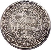 Austria 2 Thaler (Rudolf II) KM# 248 NEC NON ARCHIDVCES A D B L ALS CO PHIRT coin reverse Austria 2 Thaler (Rudolf II) KM# 248 NEC NON ARCHIDVCES A D B L ALS CO PHIRT coin reverse