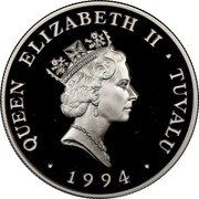 Tuvalu 20 Dollars Dugong 1994 Proof KM# 20 QUEEN ELIZABETH II TUVALU RDM 1994 coin obverse Tuvalu 20 Dollars Dugong 1994 Proof KM# 20 QUEEN ELIZABETH II TUVALU RDM 1994 coin obverse