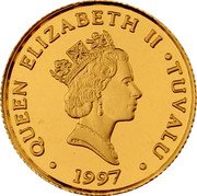 Tuvalu 20 Dollars Princess Diana Commemoration 1997 Proof KM# 70 QUEEN ELIZABETH II TUVALU 1997 RDM coin obverse Tuvalu 20 Dollars Princess Diana Commemoration 1997 Proof KM# 70 QUEEN ELIZABETH II TUVALU 1997 RDM coin obverse