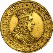 Austria 20 Ducat (Ferdinand Karl Hall) FERDINAND CAROL ARCHIDVX AVST coin obverse Austria 20 Ducat (Ferdinand Karl Hall) FERDINAND CAROL ARCHIDVX AVST coin obverse