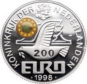 Netherlands 200 Euro (London) X# 149 KONINKRIJK DER NEDERLANDEN 200 EURO 1998 coin obverse Netherlands 200 Euro (London) X# 149 KONINKRIJK DER NEDERLANDEN 200 EURO 1998 coin obverse