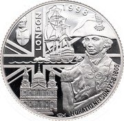 Netherlands 200 Euro (London) X# 149 LONDON 1995 HORATIO NELSON 1758-1805 coin reverse Netherlands 200 Euro (London) X# 149 LONDON 1995 HORATIO NELSON 1758-1805 coin reverse