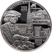 Netherlands 200 Euro (Vienna) X# 155 MAXIMLIAN I 1459 1519 WIEN 1998 coin reverse Netherlands 200 Euro (Vienna) X# 155 MAXIMLIAN I 1459 1519 WIEN 1998 coin reverse